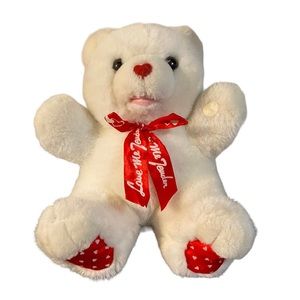 PBC International Musical White Teddy Bear Sings Elvis Love Me Tender 10" Plush
